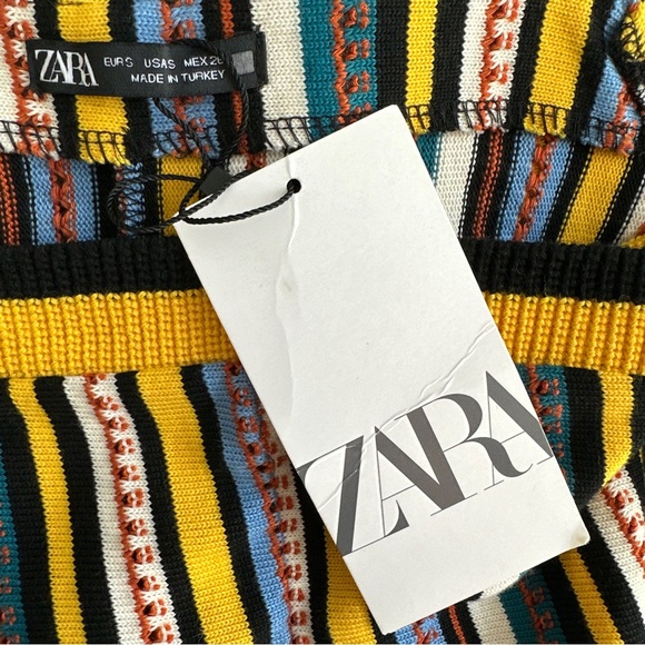 ZARA Womens Multicolor Striped Knit Tank Shorts Romper Jumpsuit Onepiece Sz S - Picture 8 of 9